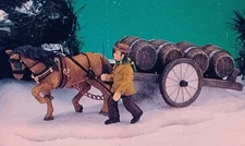 Heartland Valley Village Horse Drawn Barrel Wagon In Box