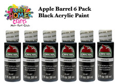 ** CLEARANCE ** Apple Barrel Matte Acrylic paint (BLACK) 6 Pack artist paints