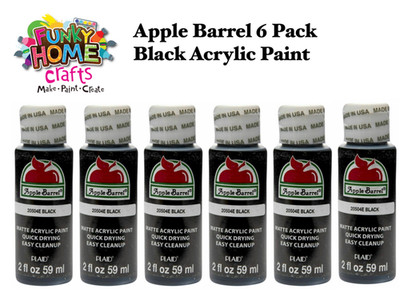 ** CLEARANCE ** Apple Barrel Matte Acrylic paint (BLACK) 6 Pack Just £1 each !!!