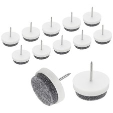 40 Pcs 0.86" Screw-on Furniture Felt Pad Chair Leg Floor Protectors White