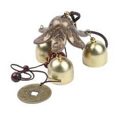 Metall Antike Glückliche Windspiele 3 Glocken Im Freien Hausgarten Hängendes48cm