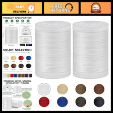 Extra Strong White Upholstery Thread - 330 Yards Bonded Nylon for Denim, Leather