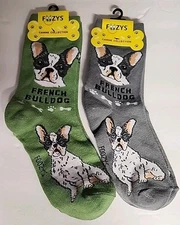 FOOZYS CANINE FRENCH BULLDOG DOG PUPPY SOCKS DRESS CASUAL UNISEX PET 2 PAIR NEW
