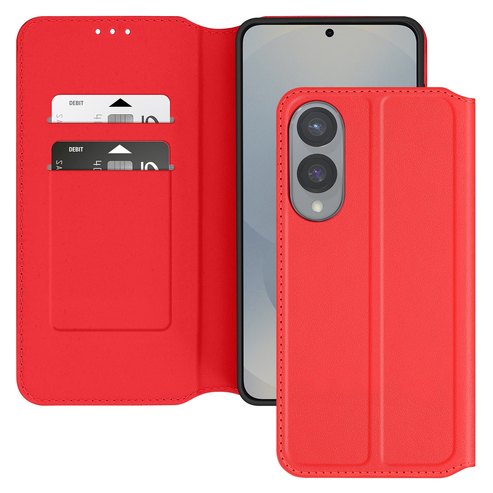 Housse S25 Edge Avizar rouge anti-choc avec clapet support vidéo