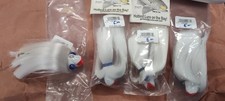 Four Marble Eye Parachute Bucktail Lures. White New 4-5 oz
