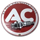Vintage AC Spark Plugs Sign - Mechanic Automotive Garage Shop Gas Pump Sign