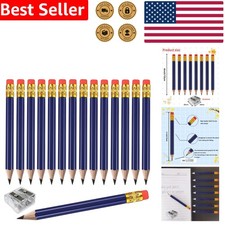 25 Golf Pencils Navy Hexagon Wood Graphite 2B Eraser Mini Event Scoring Supply
