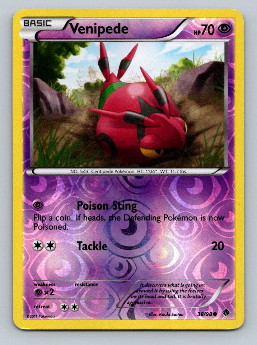 Pokemon Venipede Emerging Powers 38/98 Near Mint NM Reverse Holo