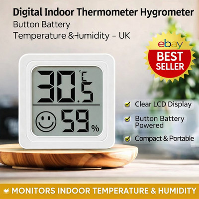 Digitales Innen Thermometer Hygrometer LCD Temperatur Luftfeuchtigkeit Messgerät kompakt UK