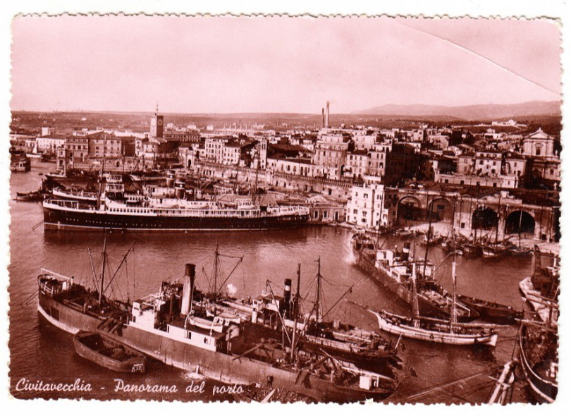 26-02494 - CIVITAVECCHIA ROMA - PANORAMA DEL PORTO VIAGGIATA 1950