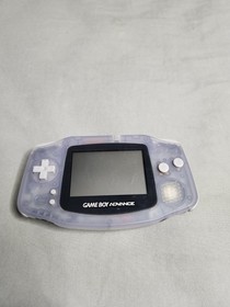 Nintendo GameBoy Advance AGB-001 System Glacier Clear W/ Game, Batteries Tested