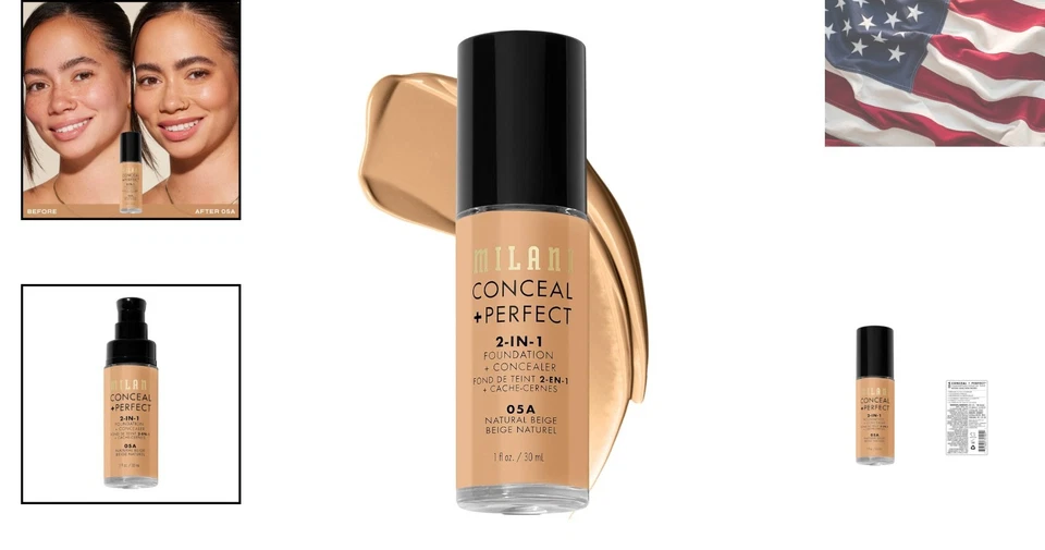 Base y corrector Cruelty-Free 2 en 1: beige natural para una cobertura perfecta Foto 2 de 4