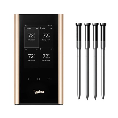 Typhur Sync Gold Quad Wireless Meat Thermometer 4 Probes 6 Sensors 10X Signal