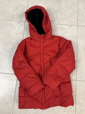 Swiss Tech Red  Zip Up Puffer Jacket, Youth Size Small 6-6X Faux Fur Hood