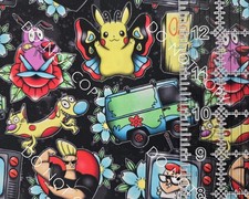 Custom 100 Cotton Woven Fabric 90s Cartoons Pokemon By The 1/4 Yard 9x56