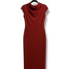 Premier Amour Red Cowl Neck Cap-Sleeved Midi Dress Women 4 Party Cocktail NEW