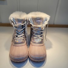 Girls London Fog Winter Snow Boots Child's Size 5 cute stylish pink warm