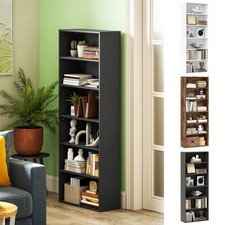 6-Tier Bookshelf, Freestanding Bookcase with Adjustable Shelves, Refurbished