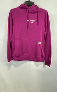 Carhartt Women's Force Relaxed Fit Pink Pullover Hoodie Sweatshirt Sz S