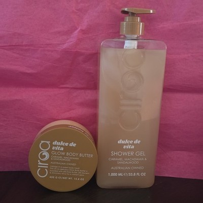 Ciroa Dulce de Vita Body Butter & Shower Gel Caramel Macadamia Sandalwood 450g  