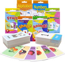 Flash Cards for Toddlers 3 4 5 6 Years, Sets of 6 - ABC Alphabet, Number, Shape