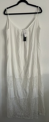 Zanzea Long White Lace Dress Size 16 Sleeveless NWT