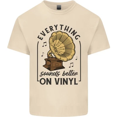 La Musique Sonne Mieux Sur Des Disques Vinyles T-Shirt En Coton Léger Pour Homme - Photo 1/4