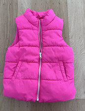 Old Navy Frost Free Girls Pink Puffer Vest Fleece Lined Full Zip Pockets 5T