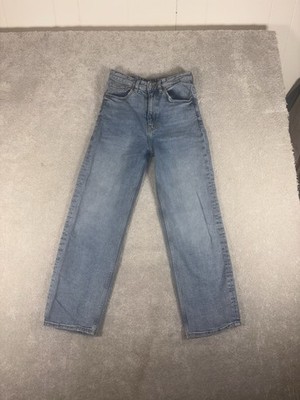 monki jeans straight leg jeans 28 med wash high rise