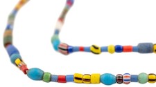 Christmas Beads Turquoise Medley 4mm Ghana African Multicolor Mixed Glass