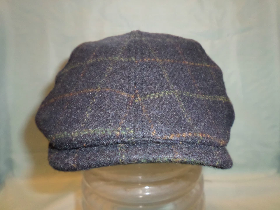 MARINEBLAUE MODERNE WOLLE ENTENSCHNABEL EFEU FORM 6 PANEL KAPPE