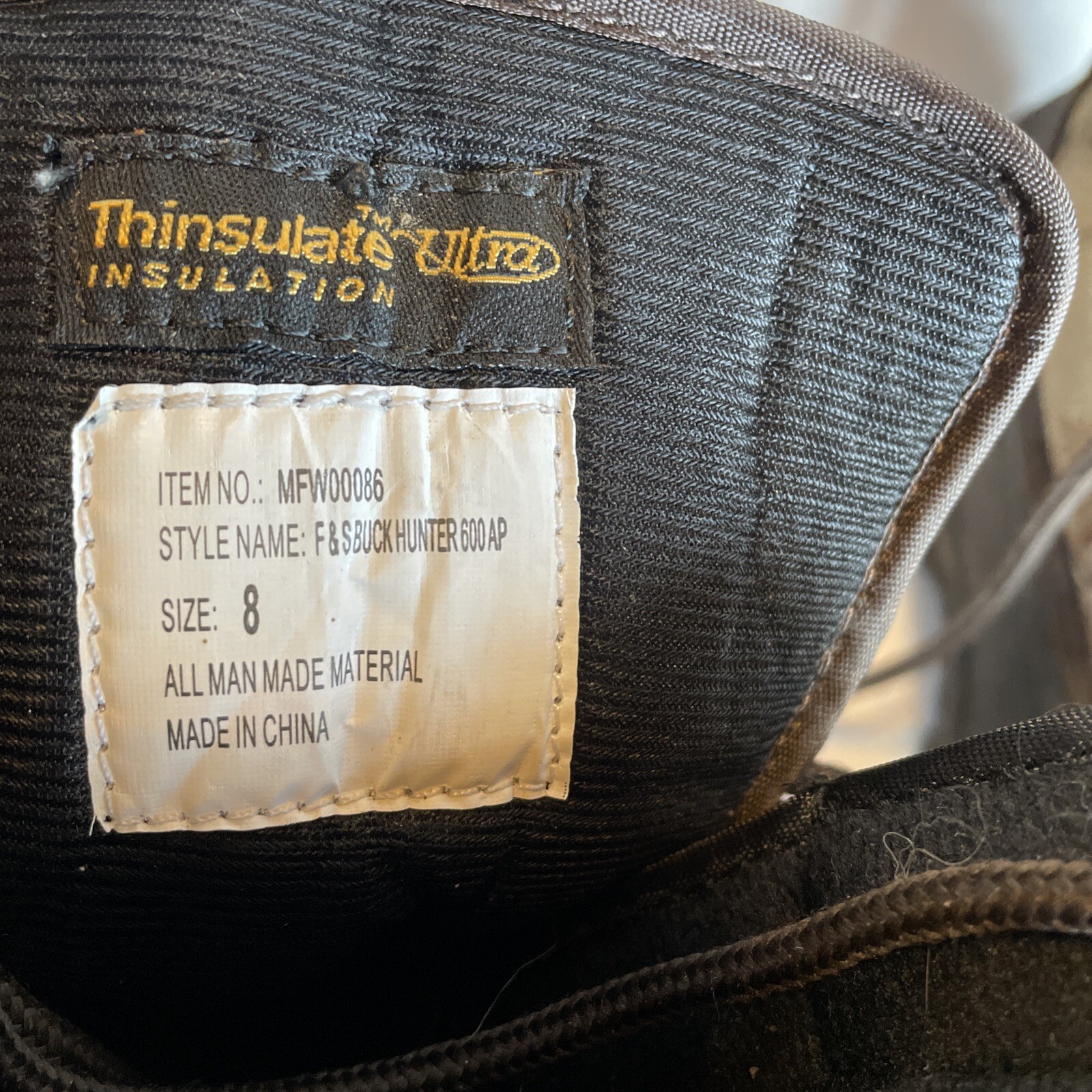 FIELD AND STREAM MENS CAMO LACE UP BOOTS Size 8 Thinsulate Ultra