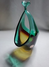 Murano Glass Basket /Vase MURANO Stamped Italy By Arte Vetreria MCM 3 Tone