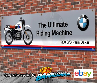 BMW R80 Paris Dakar Motorrad Banner für Garage, Werkstatt, Showroom etc.