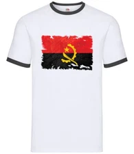 Angola Flag - Mens Ringer - Luanda Africa Country World Flags Gift