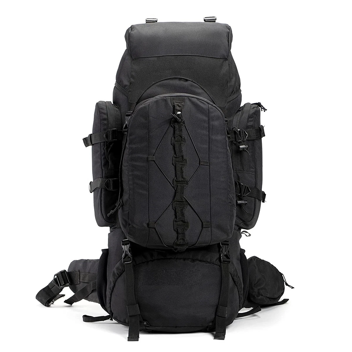 95 Litres Rucksack + Detachable Day Pack, Black Hiking Biking Trekking  Travelli | eBay