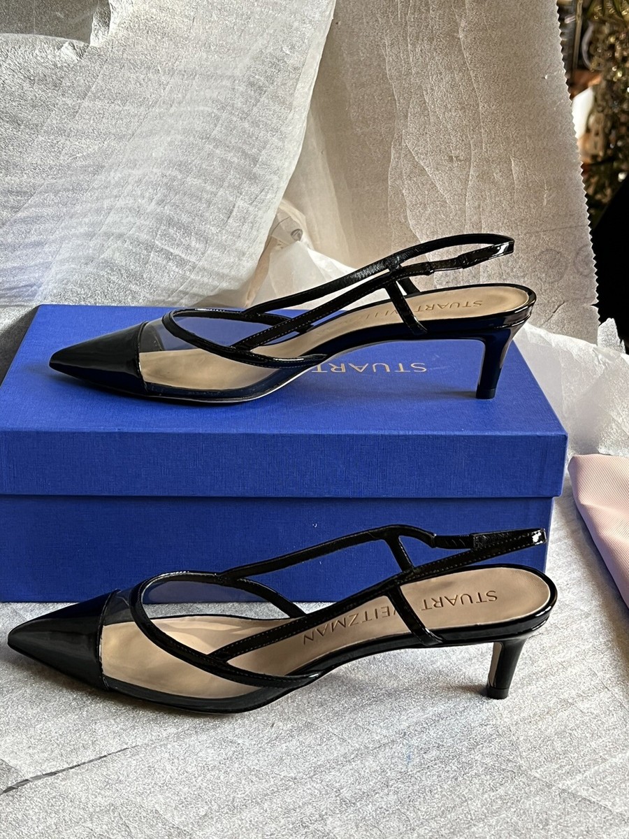 Stuart Weitzman Mondrian 50MM Slingback Pump Patent Leather
