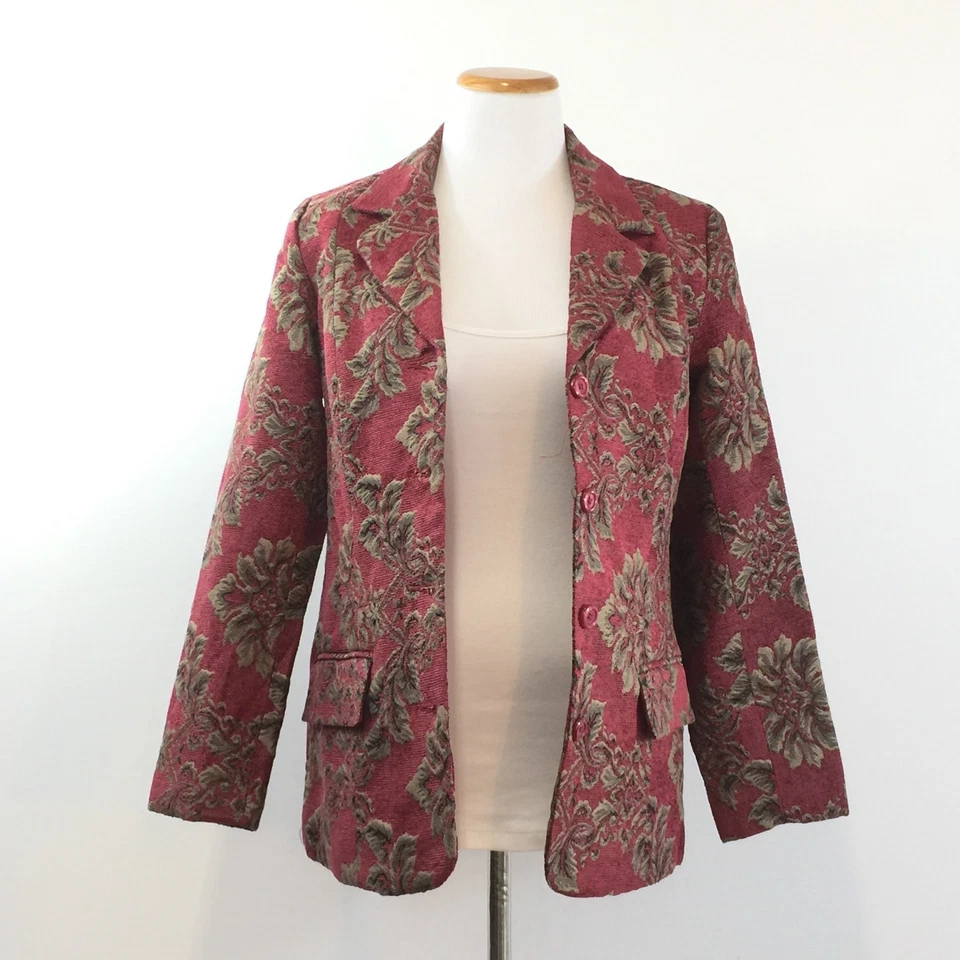 Precioso Blazer Tapiz DENIM And CO Mujer Talla XS Completamente Forrado Lavado a Máquina Foto 4 de 4