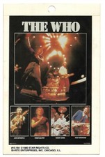 THE WHO 1980 STICKER STAR RIGHTS CO. UNUSED