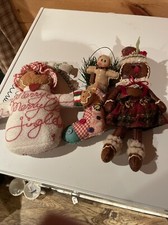 3 Large Gingerbread Christmas Ornaments