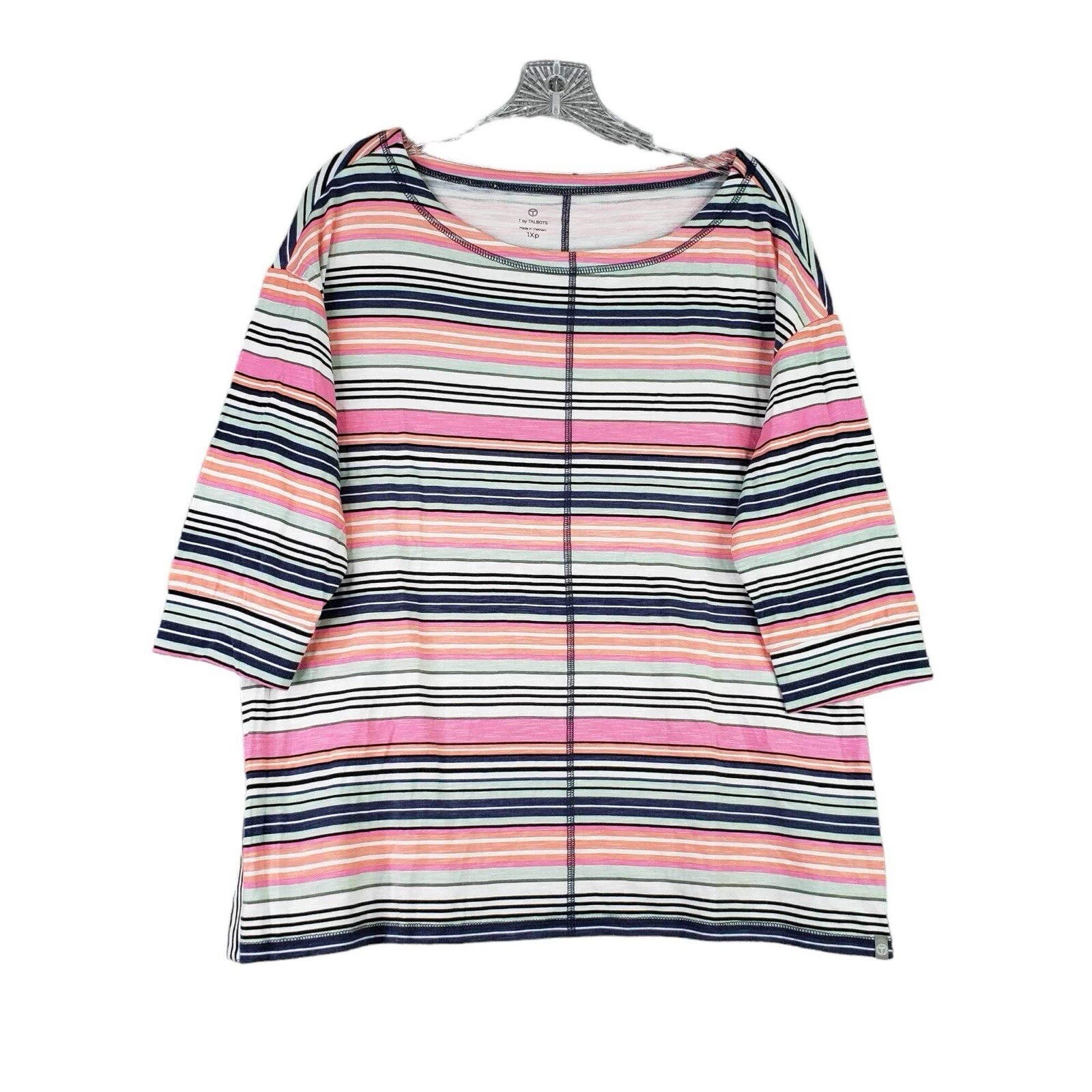 T by Talbots Shirt Womens Size 1Xp Multicolor Str… - image 2