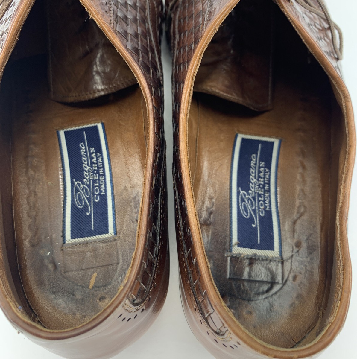 Bragano By Cole Haan Mens Size 9 M Brown Woven Leather Cap  display picture 2