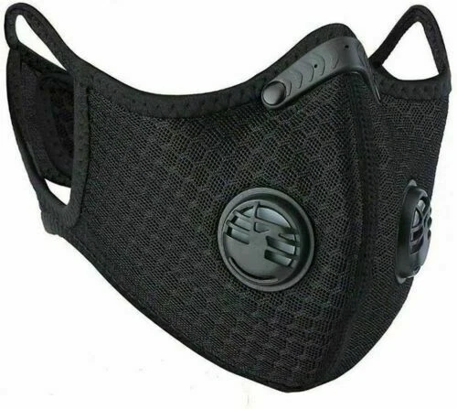 NUEVO PAQUETE DE 12 mascarillas faciales de malla para ciclismo con filtro de carbón activo válvulas de respiración  Foto 4 de 4