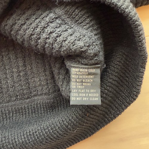 RRL Shawl Collar Sweater Large Wool Linen Black Knit Pullover New York Designer - Picture 6 of 9