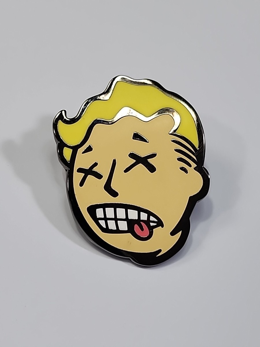 Vault Boy Lapel Pin Fallout Mascot Dead with X's on his Eyes