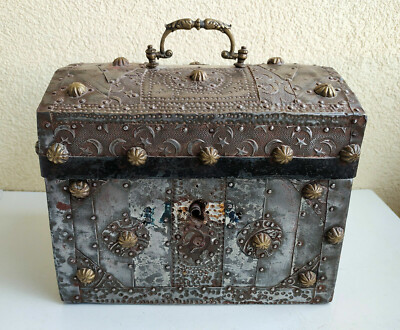 AMAZING Rare Antique Old Ottoman Jewelry Money Box Treasure Chest