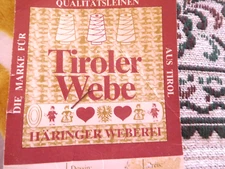 VINTAGE AUTHENTIC OKTOBERFEST TIROLER WEBE FOLKLORE ART LINEN TABLECLOTH 40"x40"