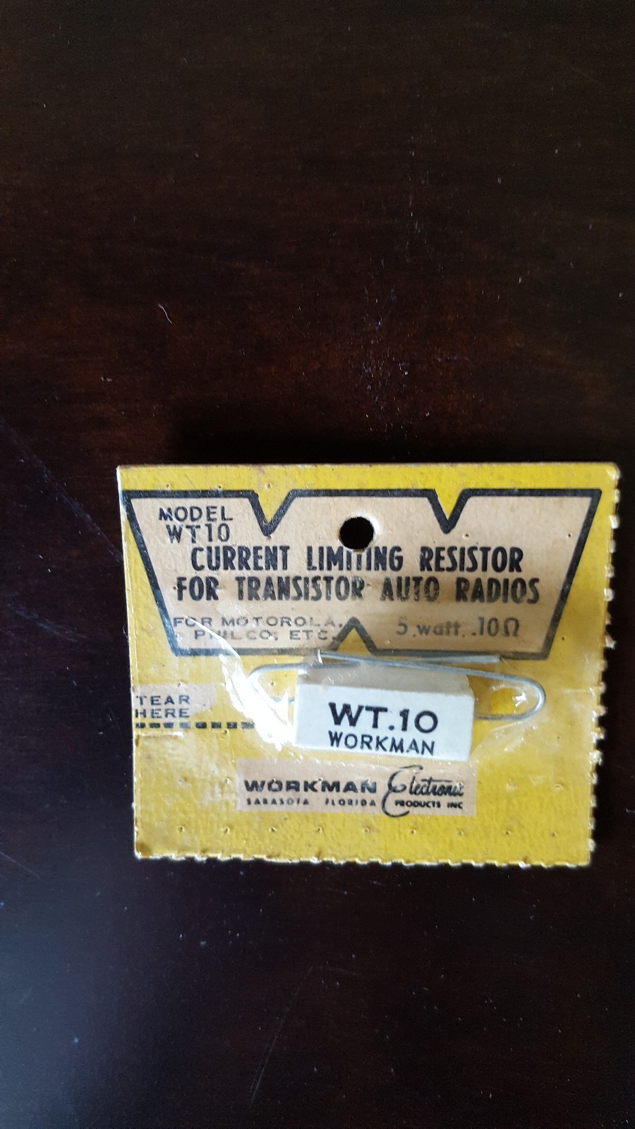 WT.10 CURRENT LIMITING RESISTOR 5WATT Workman Electronics for Motorola, Philco