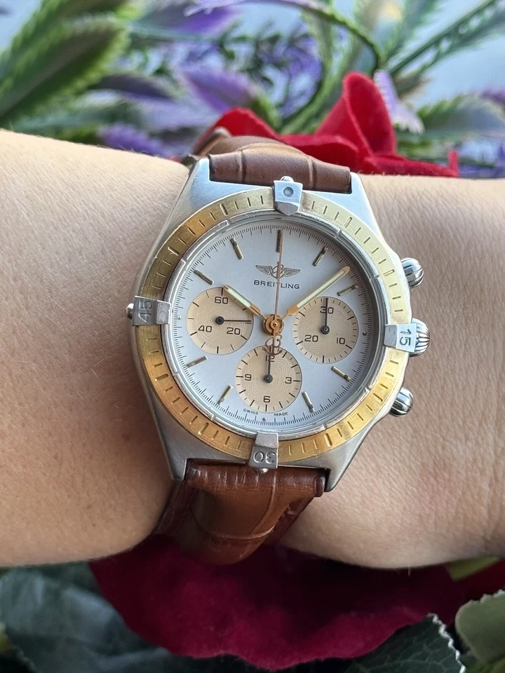 Breitling Calisto Cronógrafo Manual Lemania 1873 Oro 18k y Acero Para Hombre Suizo Foto 2 de 4