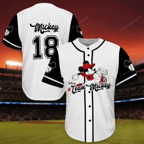 Personalized Love Mickey Mouse 3D BASEBALL JERSEY SHIRT